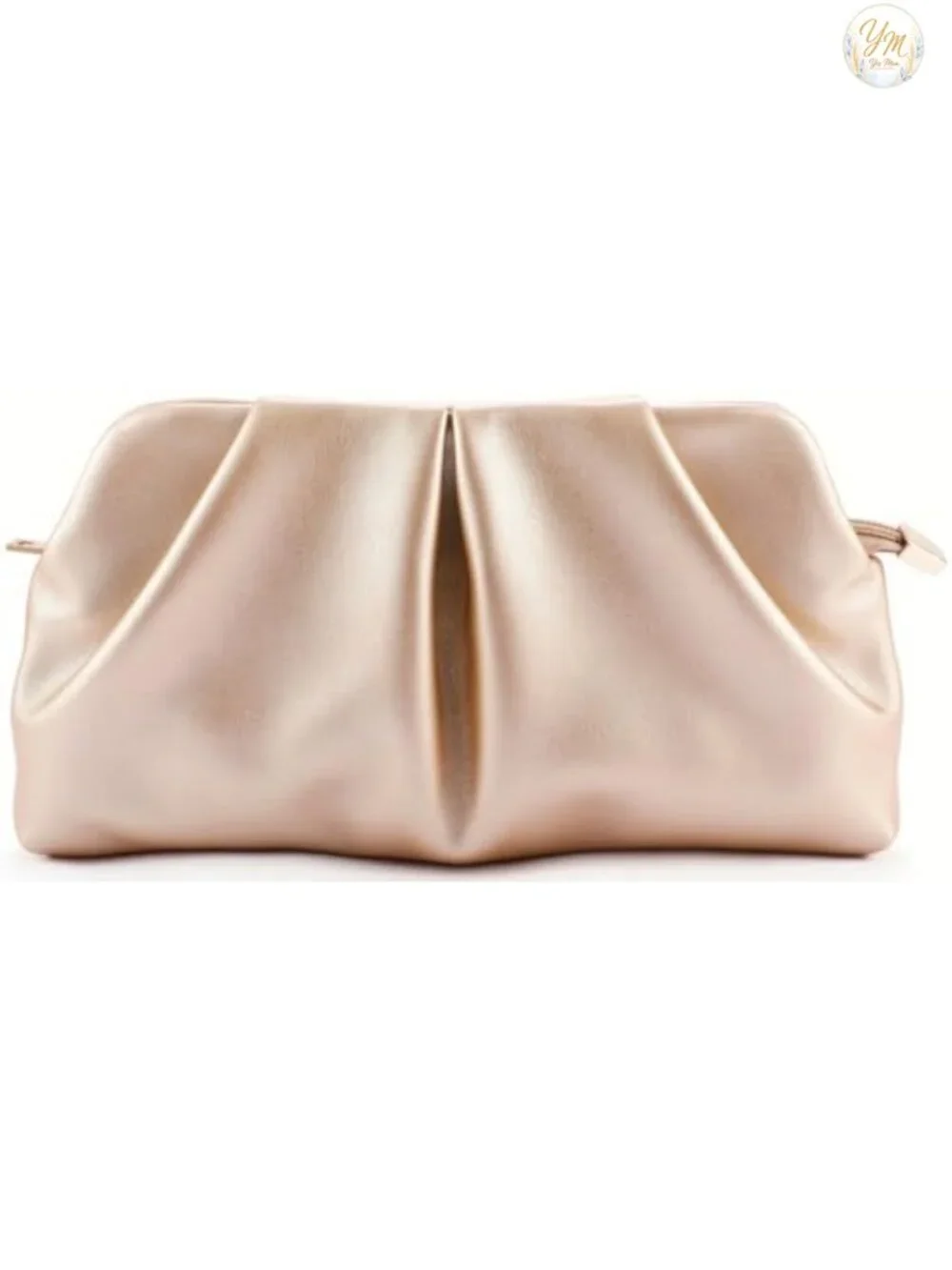 Women Clutch Bag Dressy Formal PU Leather Pleated Handbag Detachable Chain